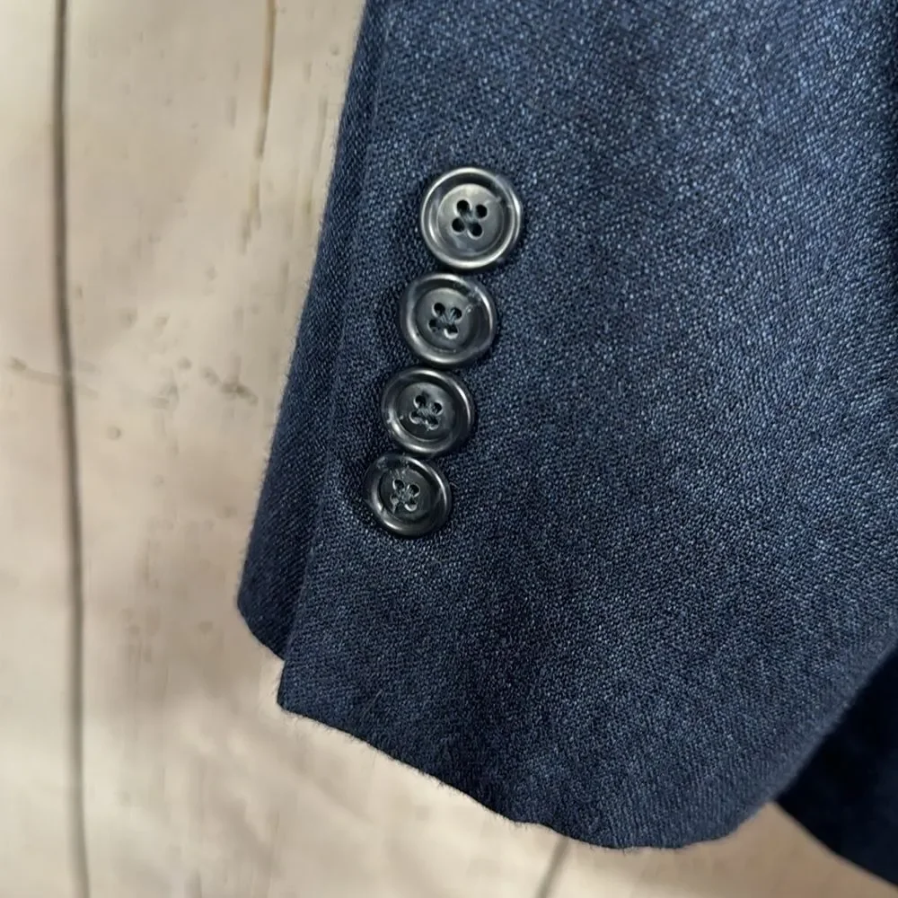 Jos A Bank Mens Linen Wool Blend Tailored Fit Navy Blue Casual Blazer Jacket